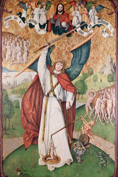 St. Michael Weegt de Zielen bij het Laatste Oordeel, c.1500 door Hans Leu